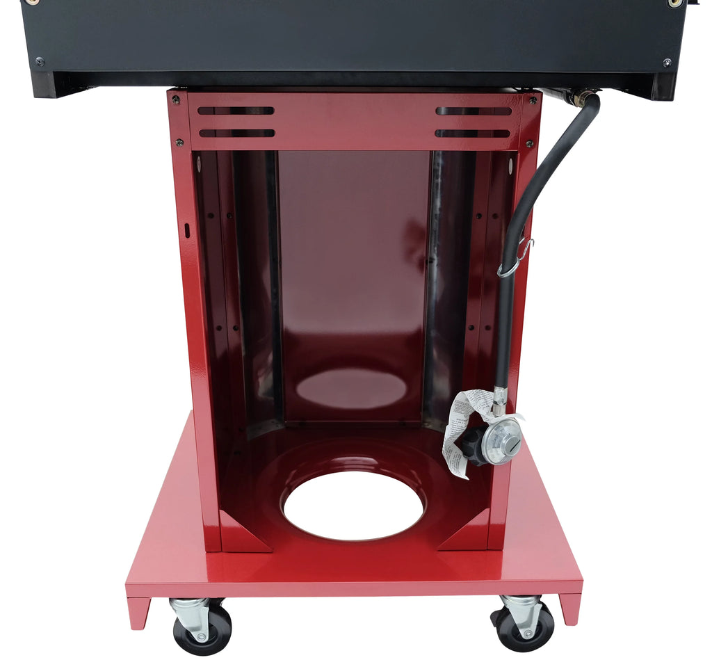 Kenmore 3-Burner Gas Grill, Outdoor BBQ Grill, Propane Grill with Foldable Side Tables, Red