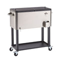 TRINITY | 80 Quart Stainless Steel Cooler | w/ Shelf - Stainless Steel, Black