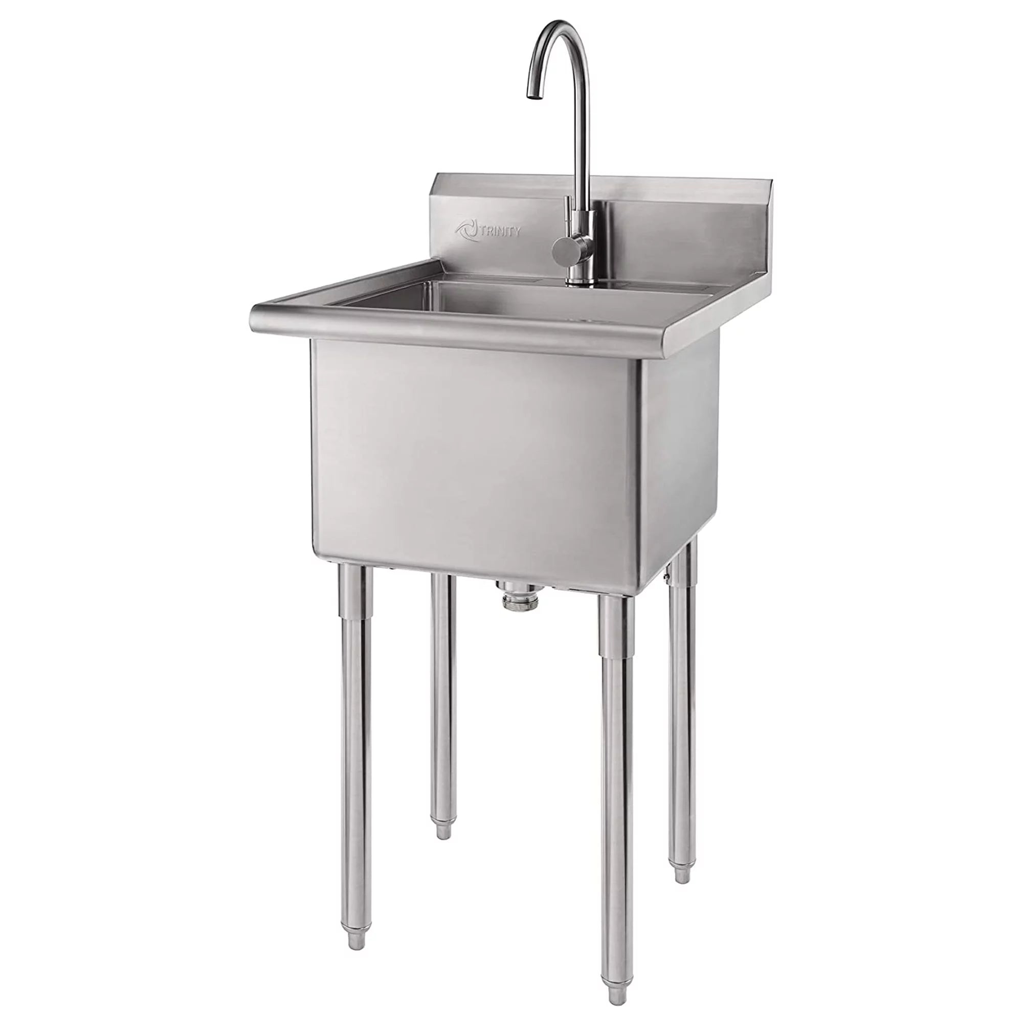 TRINITY EcoStorage® Stainless Steel Utility Sink w/ Faucet, NSF