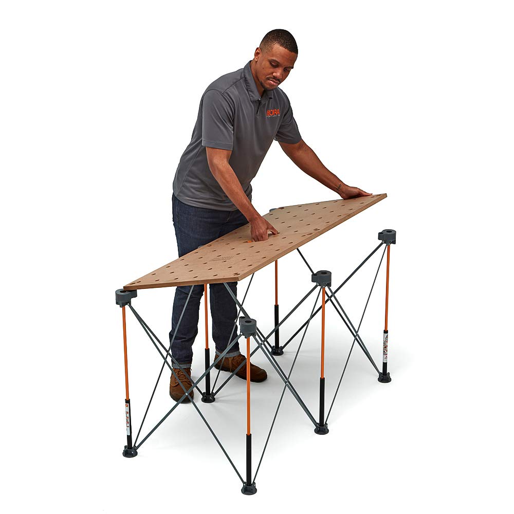 Bora Centipede 2x4 Feet Work Stand and Portable Table Sawhorse Support with Folding Collapsible Steel Legs