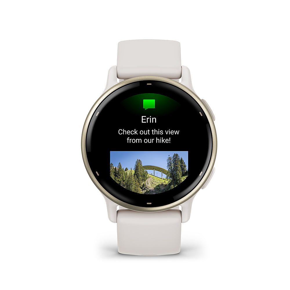 Garmin - vívoactive 5 GPS Smartwatch 42 mm Fiber-reinforced polymer - Gold Aluminum and Ivory