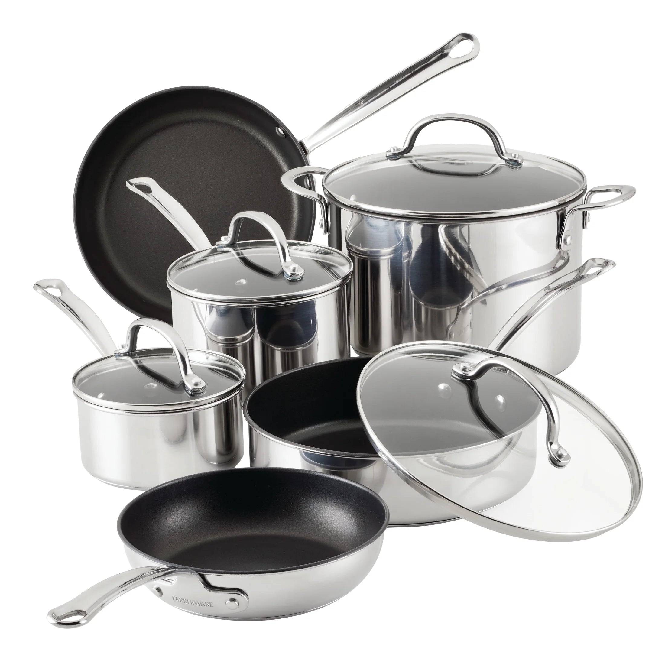 Farberware Millennium 10 Piece Stainless Steel Nonstick Pots and Pans