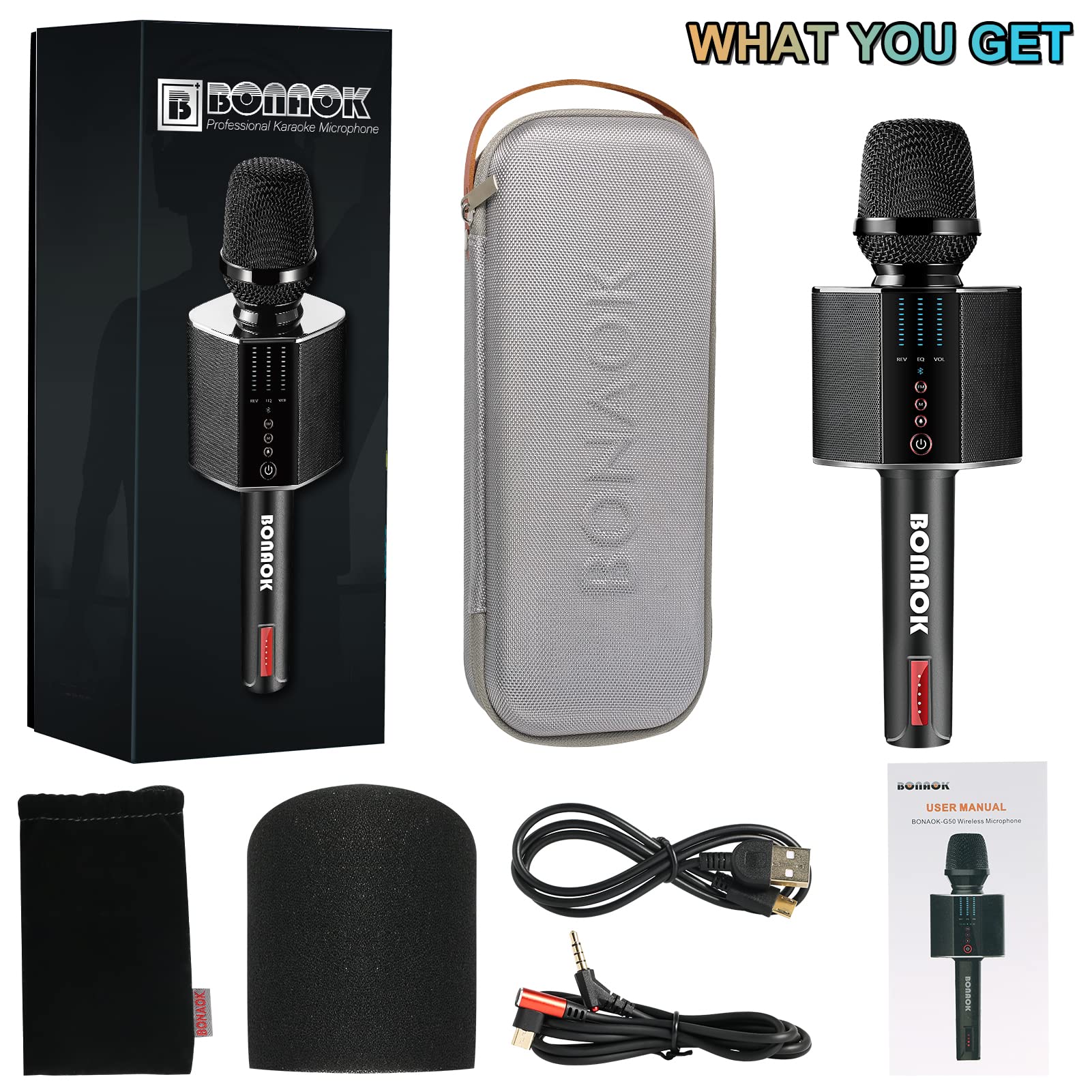 BONAOK Microphone Portable Bluetooth Smartphone