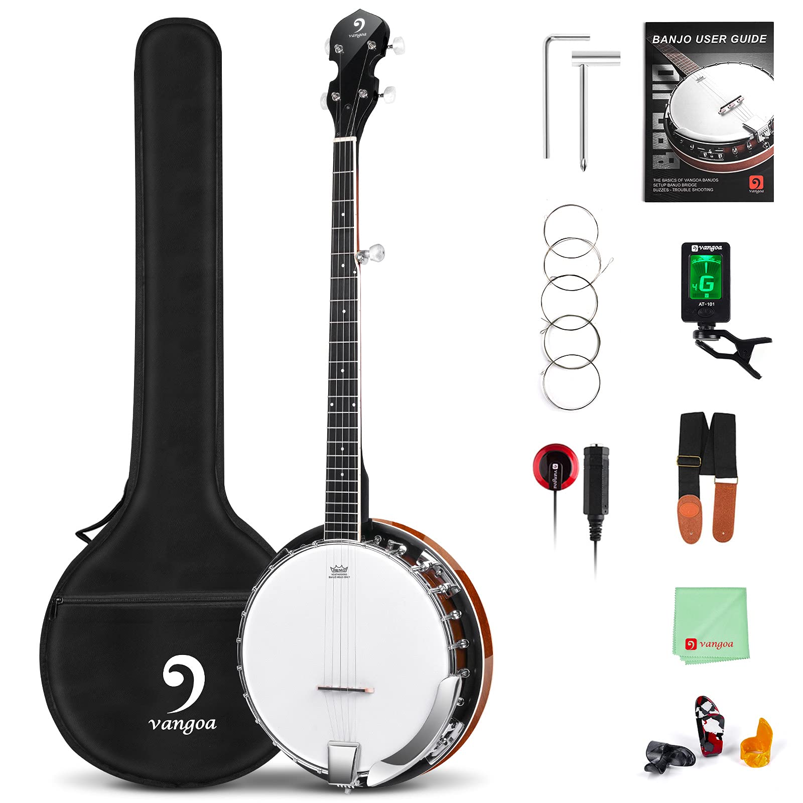 Vangoa Left handed 5 String Open back Resonator