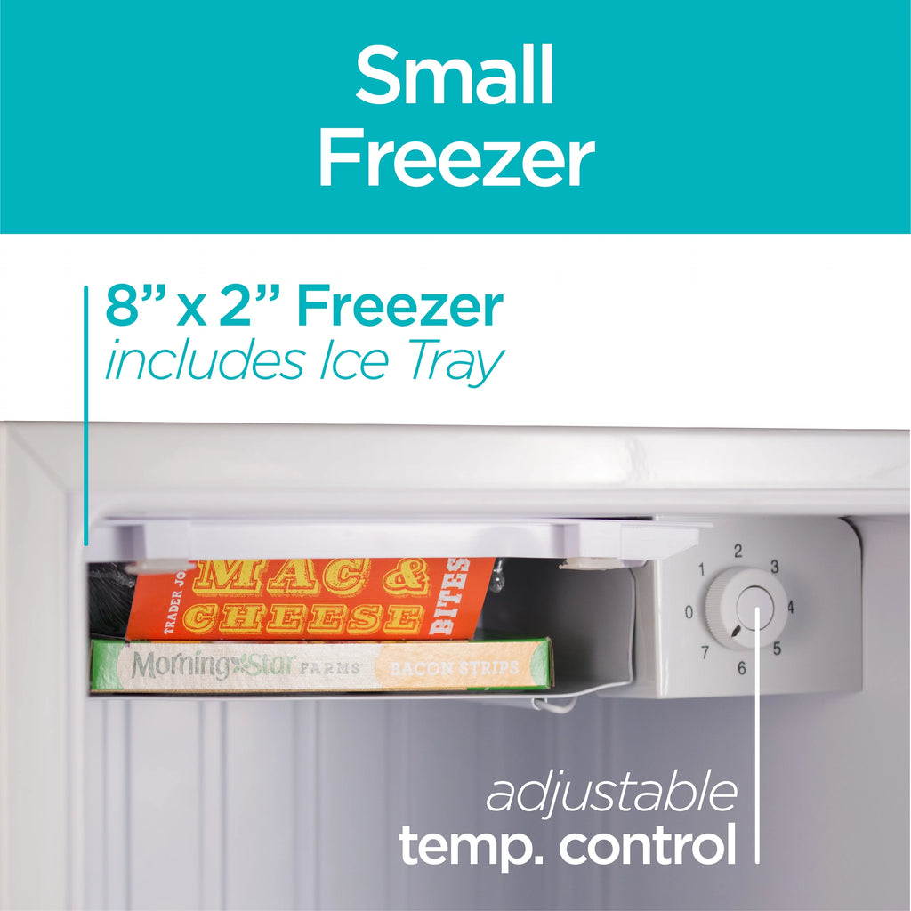 BLACK+DECKER BCRK17W Compact Refrigerator Energy Star Single Door Mini Fridge with Freezer, 1.7 cu. ft., White