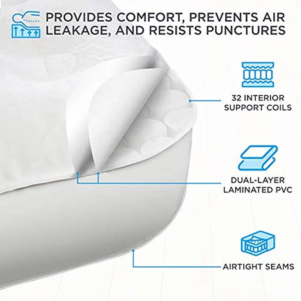 Ivation Twin Built-in Pump Air Mattress, Air Bed Frame 77”L x 40”W x 10"Th