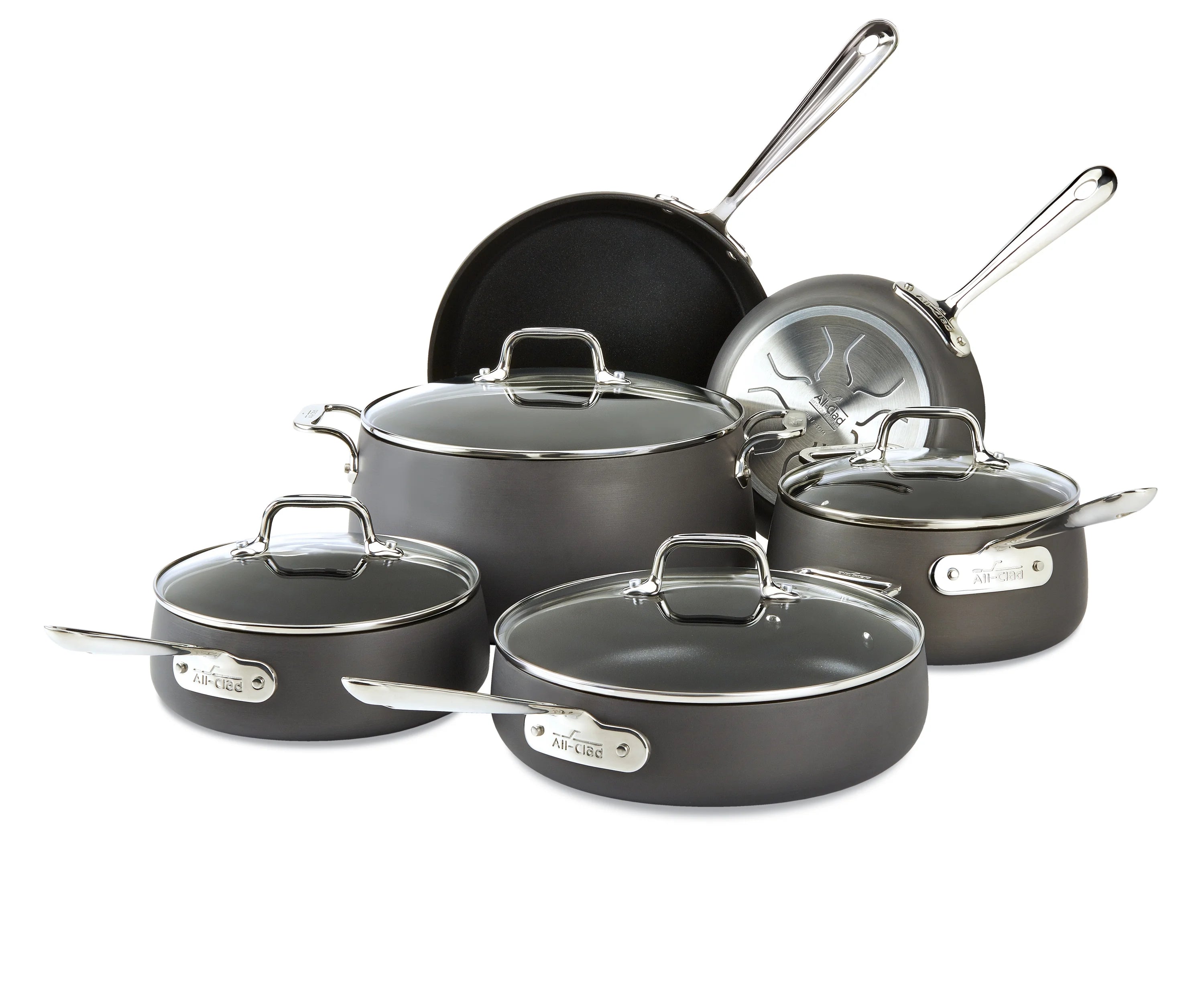 All-Clad HA1 Hard Anodized Nonstick Cookware, 10 Piece Set