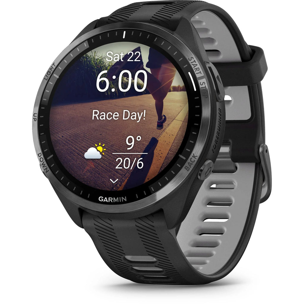 Garmin Forerunner® 965 Running Smartwatch, Colorful AMOLED Display, Training Metrics and Recovery Insights, Black and Powder Gray