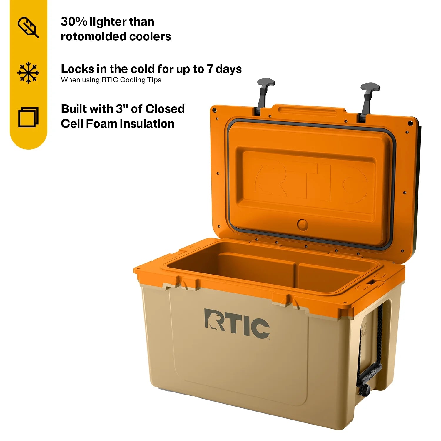 RTIC 52 QT Ultra-Light Hard-Sided Ice Chest Cooler, Trailblazer, Fits 76 Cans