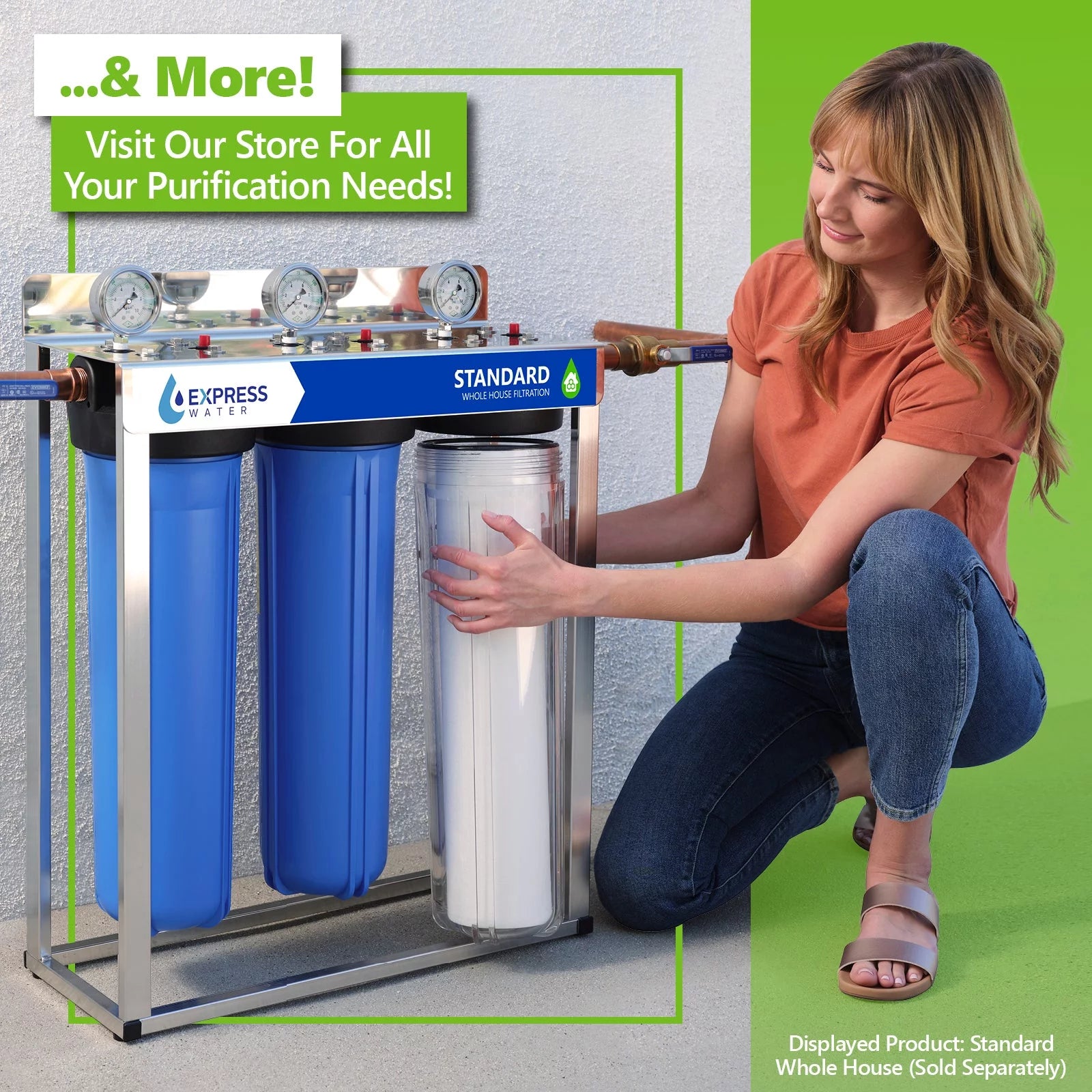 Express Water Reverse Osmosis Water Filtration System – 5 Stage RO Water Purifier with Faucet and Tank – Under Sink Water Filter – plus 4 Replacement Filters – 50 GPD