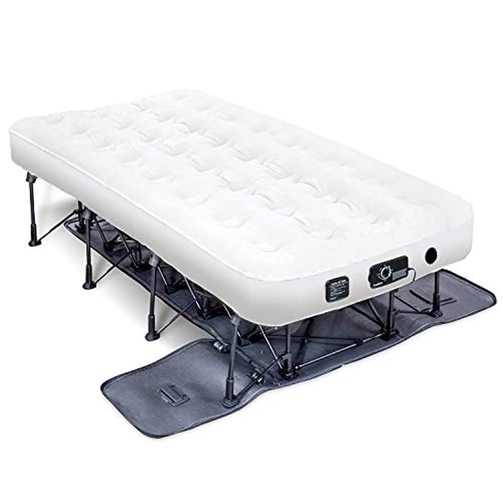 Ivation Twin Built-in Pump Air Mattress, Air Bed Frame 77”L x 40”W x 10"Th
