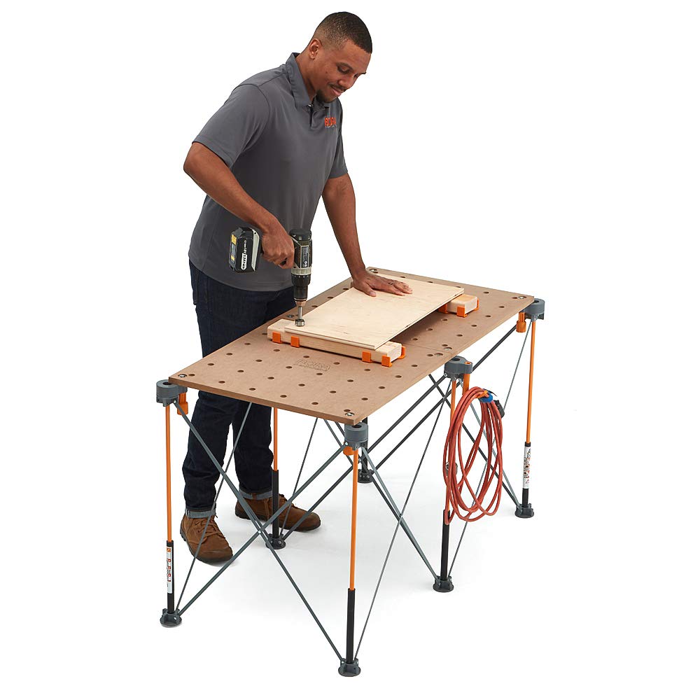 Bora Centipede 2x4 Feet Work Stand and Portable Table Sawhorse Support with Folding Collapsible Steel Legs