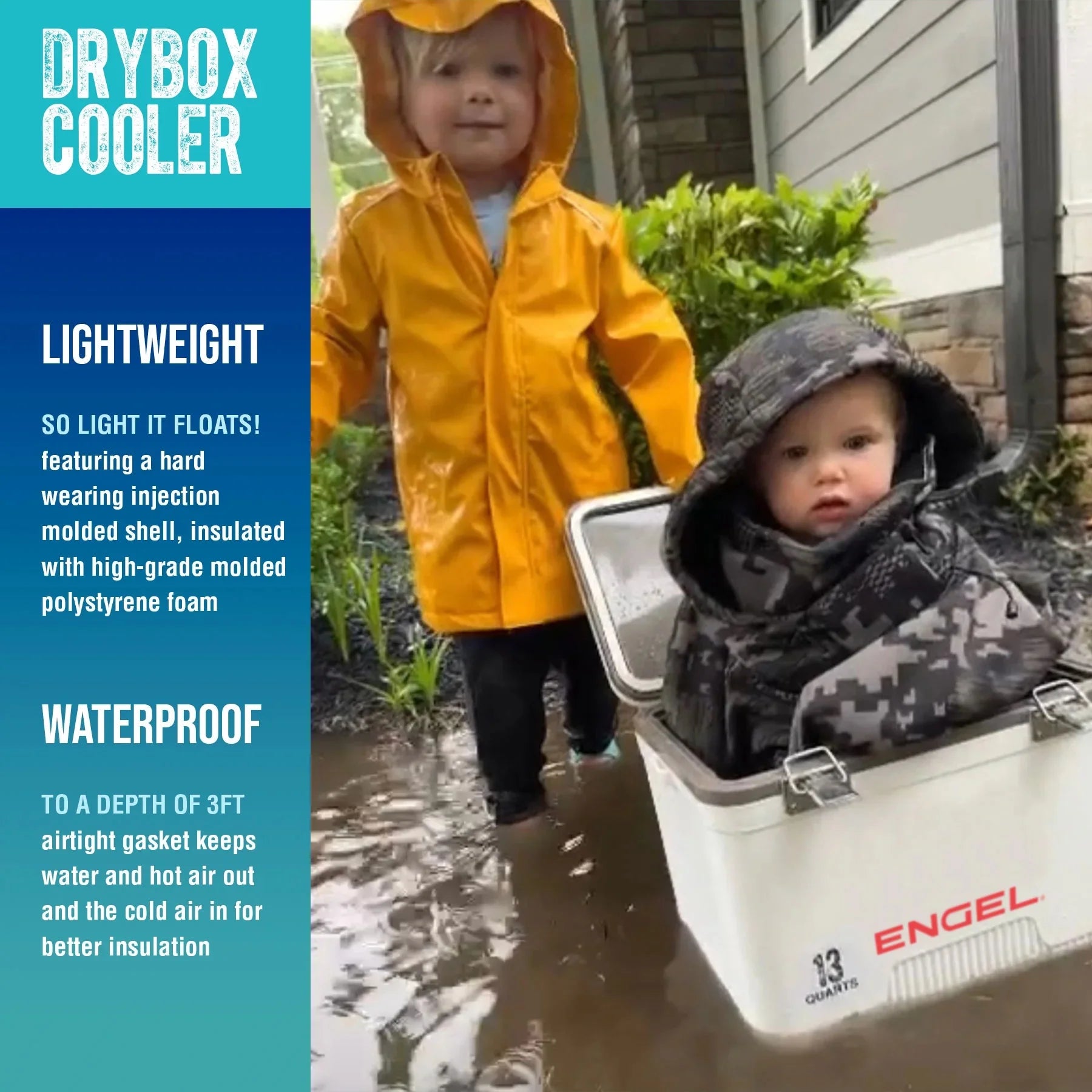 ENGEL 13 Qt Leak-Proof Compact Insulated Drybox Cooler - Silver