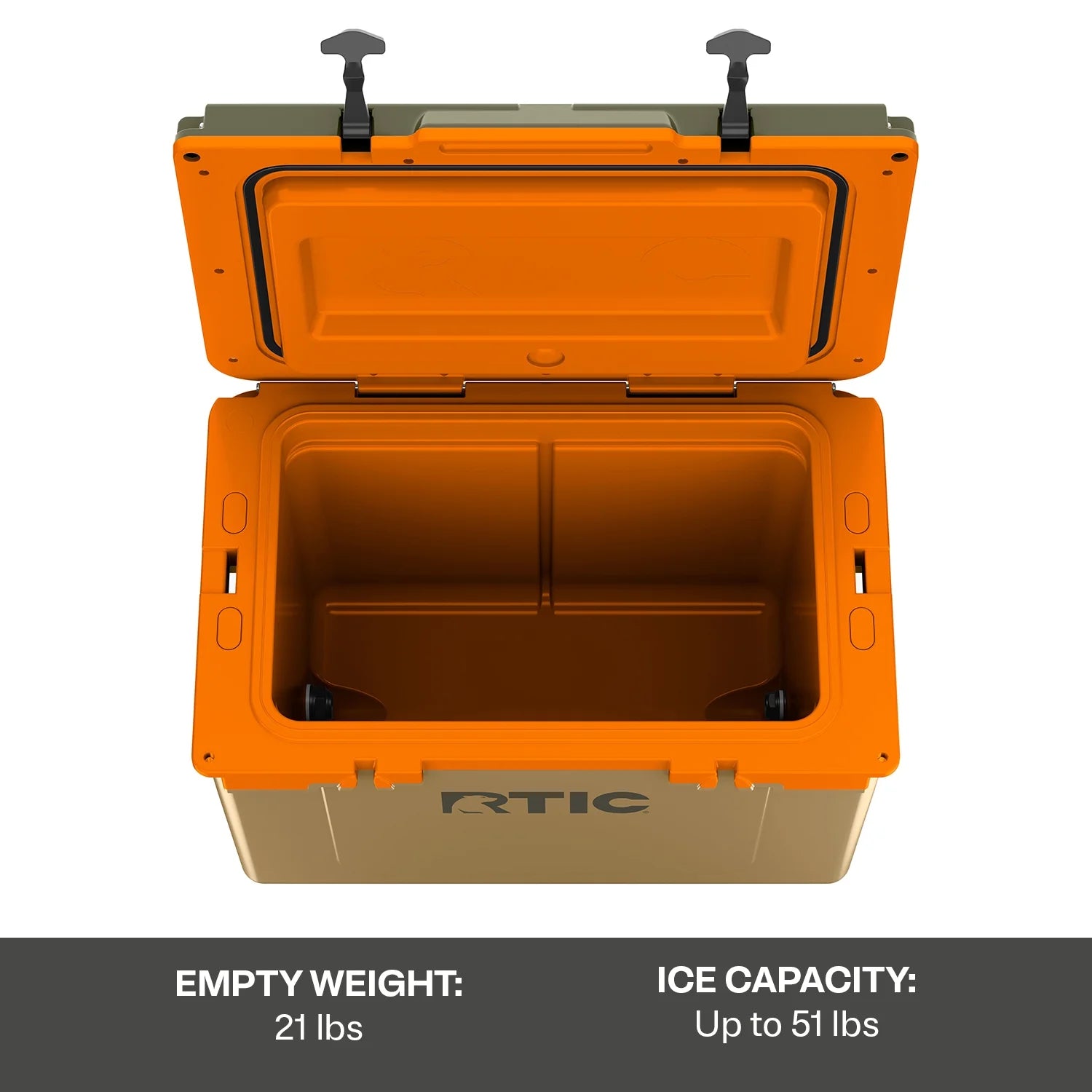 RTIC 52 QT Ultra-Light Hard-Sided Ice Chest Cooler, Trailblazer, Fits 76 Cans