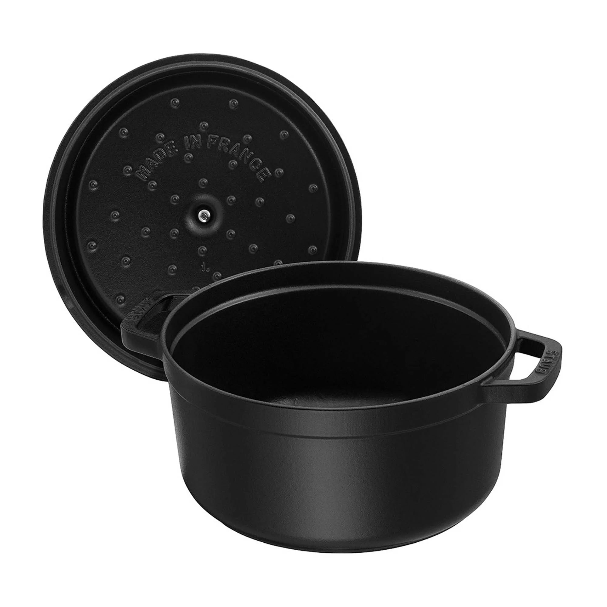 Staub Cast Iron 7-qt Round Cocotte - Black Matte