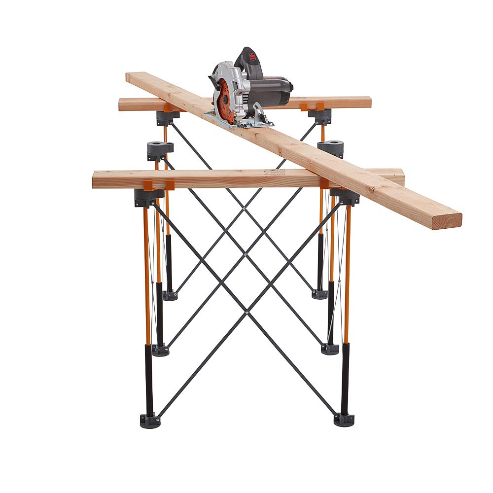 Bora Centipede 2x4 Feet Work Stand and Portable Table Sawhorse Support with Folding Collapsible Steel Legs