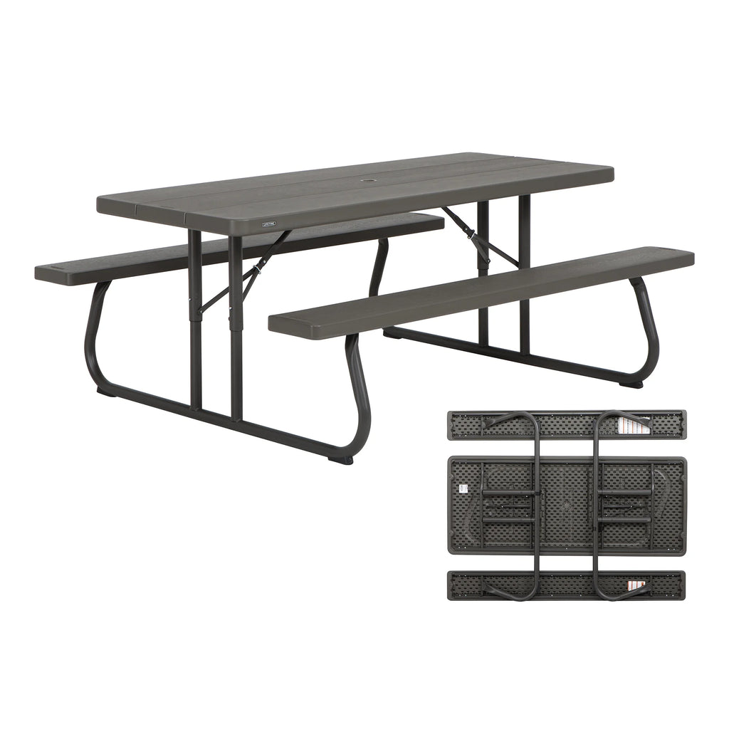 Lifetime 6 Foot Folding Picnic Table, Brown, 60105