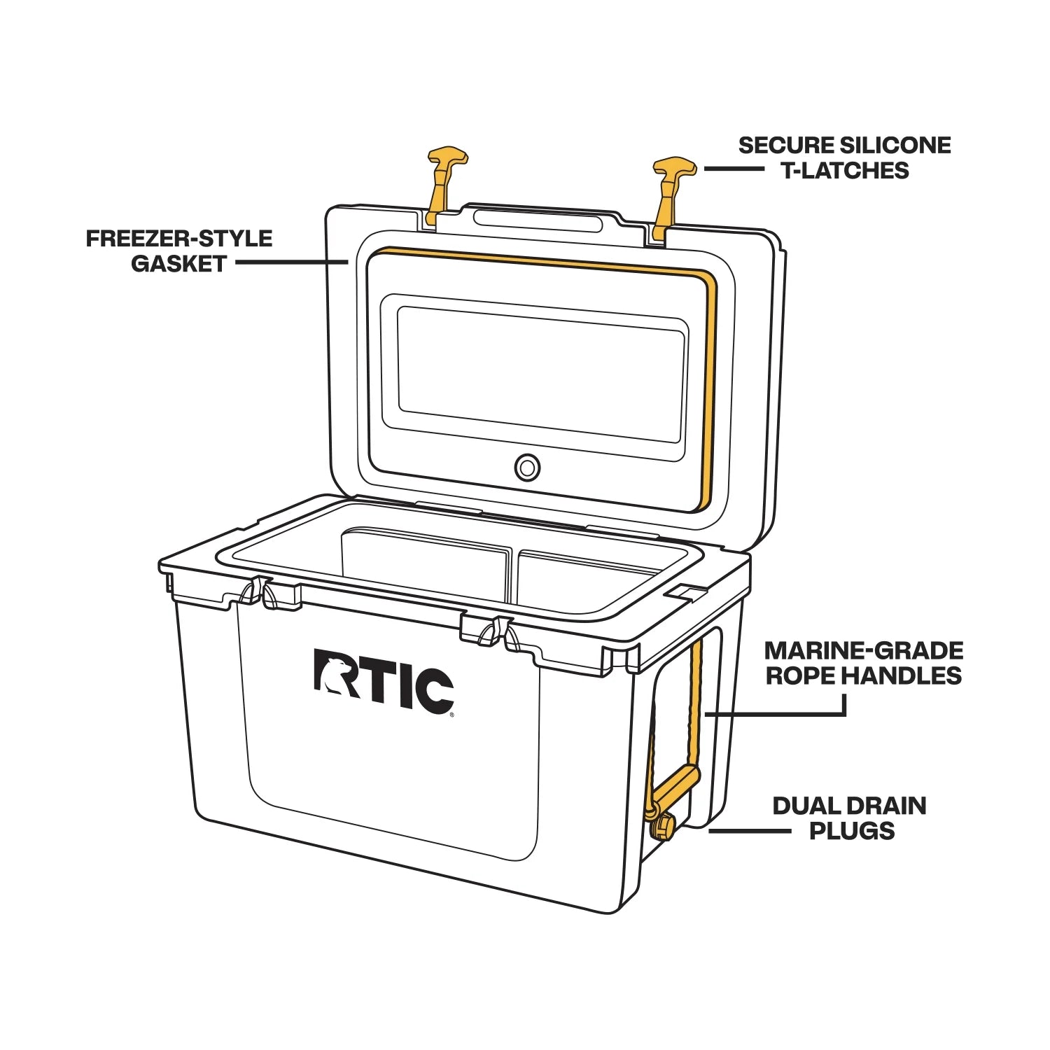 RTIC 52 QT Ultra-Light Hard-Sided Ice Chest Cooler, Trailblazer, Fits 76 Cans