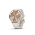 Garmin - vívomove Trend Hybrid Smartwatch 40 mm Fiber-Reinforced Polymer - Peach Gold Stainless Steel with Ivory Band